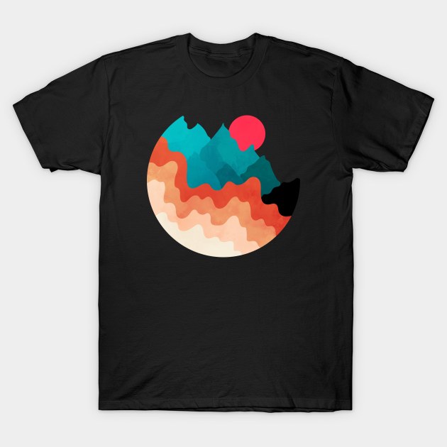 Minimalist Abstract Nature Art #62 Mountains T-Shirt by Insightly Designs